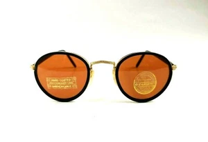 Vintage 90's Round Metal Double Rim Sport Sunglasses (Mat Black) - Picture 1 of 4