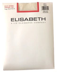Vintage Elisabeth Pantyhose LIZ CLAIBORNE Silky Sheer Control Top Size 1 Cream - Picture 1 of 3