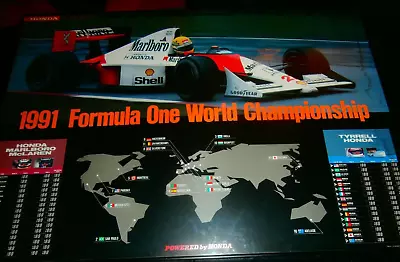 1991 AYRTON SENNA Gerhard Berger McLaren Honda F1 Print Picture Poster ORIGINAL - Image 1 of 4