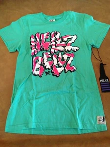 Nueva camiseta vintage Hellz Bellz para mujer talla L verde azulado vintage - Imagen 1 de 6