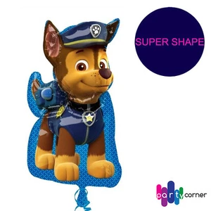 Paw Patrol Party Supplies Chase SUPER SHAPE FOIL Balloon Genuine Licensed - Picture 1 of 1