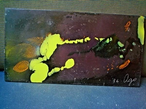 PINTURA ABSTRACTA DE ARGO FIRMADA 33 X 17,5 cm 1996 NEBULOSA DE ARTE ORIGINAL - Imagen 1 de 3