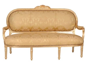 Salonsofa Barock Sofa rokoko Polstersofa gold Kanapee Sitzbank Couch Polsterbank - Bild 1 von 5