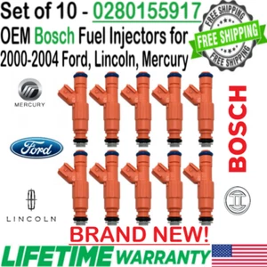 NEW OEM x10 Bosch Fuel Injectors for 2000-02 Ford E-450 Econoline Super Duty V10 - Picture 1 of 7