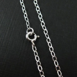 Sterling Silver Necklace Chain,Bracelet - 3mm Flat Oval Cable Chian(7.5"-36") - Picture 1 of 8