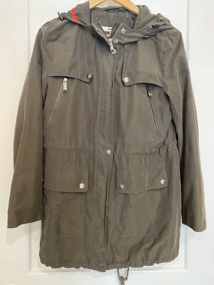 Chaqueta Parka DKNY Para Mujer Pequeña Resistente al Agua Con Capucha Línea Larga Cintura Ajustable Foto 1 de 4