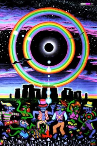UV BACKDROP Black Light Fluorescent Glow Psychedelic Art Banner Psy Wall Hanging - Picture 1 of 9