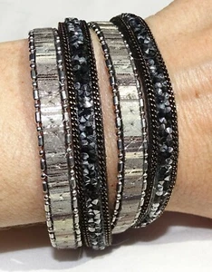 Elly Preston Black Painted Wrap, Wrist Bracelet, new with tags  - Bild 1 von 9