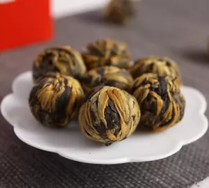 Organic Dian Hong Blooming Tea Ball Dragon Pearl Handmade Yunnan Black Tea 250g - Picture 1 of 5
