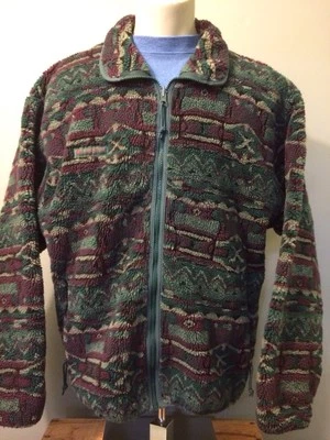 Chaqueta De Colección Años 80 90 Columbia Polar Pila Estampado Tribal Azteca Para Hombres L Esquí Nieve Abrigo Foto 1 de 4