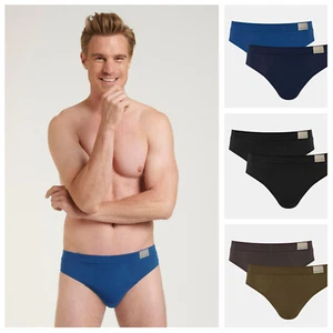 Men's Sloggi Go Natural Midi Briefs 2 Pack 95% Cotton 10214618 RRP £20.00 - Picture 1 of 33