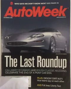 AutoWeek Magazine December 9, 2002 Callaway C8 Camaro Roush Classic Mustang - Picture 1 of 11