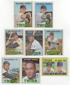 1967 Topps 8-Card Twins Lot w Allison Tovar Rollins VINTAGE STAR VG-EX LOL1 - Picture 1 of 2