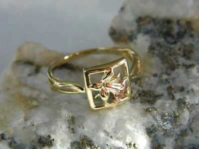 Welsh Clogau 9ct Yellow & Rose Gold St David's Daffodil Ring size J - Image 1 of 4