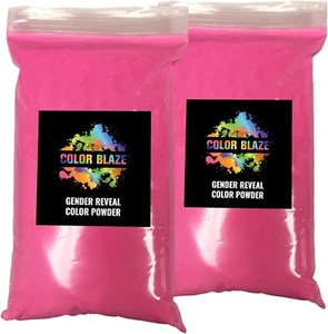 Color Blaze Gender Reveal Puder 2 Pfund rosa Baby Mädchen Party Dusche (2-1 Pfund Beutel) - Bild 1 von 7