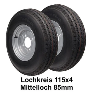 2x Ersatzrad Rad Anhänger 5.00-10 C 79N 5.00X10 4/115 ET0 Komplettrad Brenderup - Bild 1 von 11