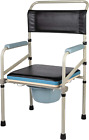 VONOYA Lightweight Bedside Commode w Removable Seat Pad, Portable Foldable Chair