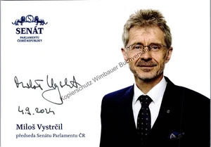 Original Autogramm Milos Vystrcil Senatspräsident Tschechische Republik /// Auto - Picture 1 of 2