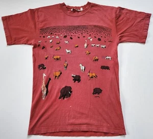 VTG Tinga Tinga African Safari Pink Nature T-Shirt Distressed M / L - Picture 1 of 16
