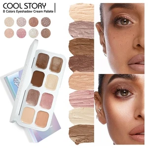 8 Colour Cream Eyeshadow Palette -Shimmer Cream Contour Palette Highly Pigment - - Picture 1 of 13