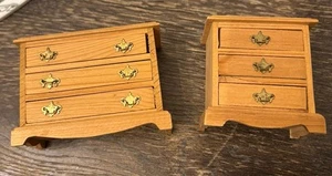 2er Set Puppenhaus Chippendale Stil Handarbeit Kommode und Nachttisch - Bild 1 von 8