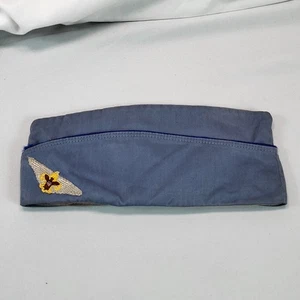 Vintage Pfadfinder BSA Luftpfadfinder Mütze Größe Small blau Köper Kappe Flügel Aufnäher 1960er - Bild 1 von 9