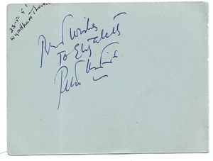 Peter Ustinov + Thora Hird Signed 1940s/50s Autograph Album Page - Picture 1 of 2