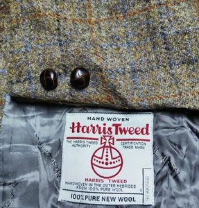 Vintage Harris Tweed Windowpane handtailored classic hunting jacket blazer 48R - Picture 1 of 8