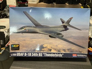Academy Model Kit USAF B-1B 34th BS "Thunderbirds" 1/144 Scale New Open Box READ - Picture 1 of 11