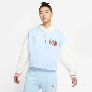JORDAN x MAISON CHATEAU ROUGE [DJ9762-447] CELESTINE BLUE/SAIL WOMEN FLEECE TOP - Picture 1 of 14