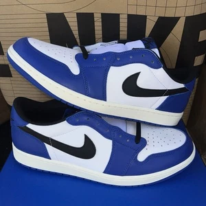 NEW Nike Air Jordan 1 Retro Low OG White Black Game Royal NBY CZ0790-140 Size 14 - Picture 1 of 6