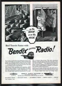 BENDIX Railroad Radio-Baltimore MARYLAND 1950 anuncio - Imagen 1 de 1