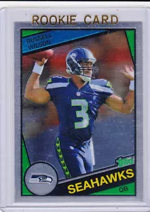 RUSSELL WILSON $$ Topps CROMO NOVATO Tarjeta Fútbol SEATTLE SEAHAWKS - Imagen 1 de 1