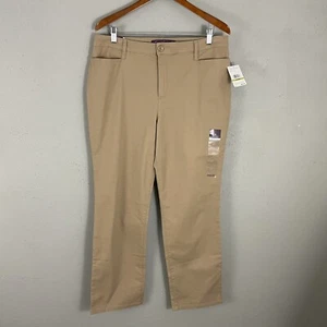 Gloria Vanderbilt $40 Amanda Trouser Pants Size 14 Short Twill Perfect Khaki Tan - Picture 1 of 10