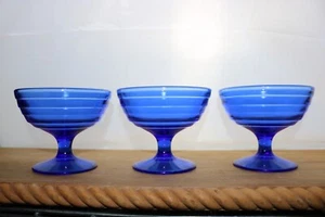 Vintage Moderntone Cobalt Blue Sherbets Hazel Atlas Rings Set of 3 - Picture 1 of 3