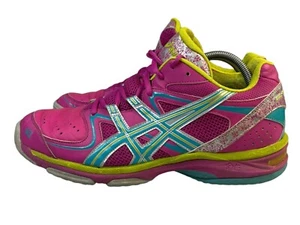 Asics Gel Netburner 16 Leather netball sneaker Size US 12 Pink VG+ Euro 44.5 - Picture 1 of 9