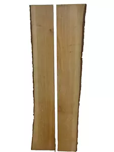 2x Eiche Bohle Brett Holz Baumkante Riss epoxid DIY Schneidebrett Regal basteln - Bild 1 von 11