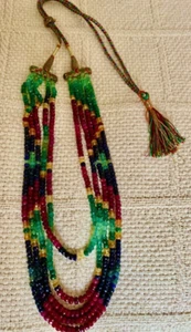 Hand Made Ruby Sapphire Emerald Natural Gemstones Necklace - Picture 1 of 11