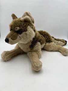 Rare FAO Schwarz Wolf Brown Biege Husky Plush Stuffed Animal Toys R Us 24" 2013 - Picture 1 of 20