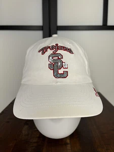 USC Trojans Hat Cap Strap Back Womens One Size White Sequin 100% Cotton NCAA - Picture 1 of 14