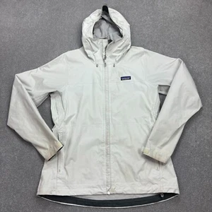 Patagonia Jacket Womens Large White H2NO Torrentshell Hood Rain Coat Ladies* - Picture 1 of 14