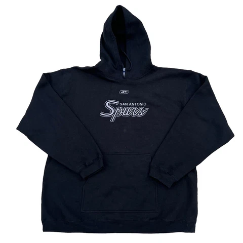 Vintage San Antonio Spurs Reebok Pullover Hoodie Sweater Script Size XXL Cover