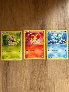 Pokemon CHESPIN FENNEKIN FROAKIE First Partner Oversized Jumbo KALOS NEAR MINT - Picture 1 of 1