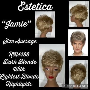 Estetica Classique Wig ‘“Jamie” Pixie Dark Blonde Light Blonde HiLites GOOD COND