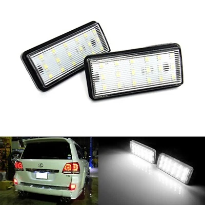 2x Luces LED blancas de matrícula 6000K 18 para Toyota/Lexus LX470/LX570/GX470 Foto 1 de 4