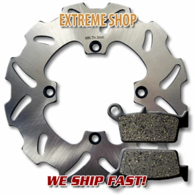 Rear Brake Disc Rotor + Pads for Honda CR80 R/RB (1992-2002) CR85R/RB (03-07) - Image 1 of 2