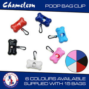 Dog Waste Poo Bag Pet Belt Clip - Choose Your Colour - Supplied with 15 Bags