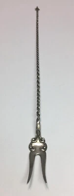 Combo antigo de prata esterlina longo coquetel oliva garfo e lança escolha tamanho 8,25”L - Imagem 1 de 4