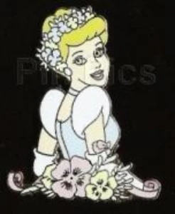 Disney Pin 59259 DS Prinzessinnen mit Blumen Prinzessin Aschenputtel blau Ballkleid - Bild 1 von 3