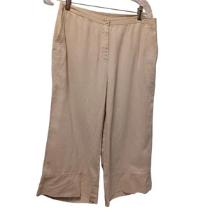 Sigrid Olsen 100 % Leinen Hose weites Bein Damen 10 Pull On Freizeit Komfort - Bild 1 von 11